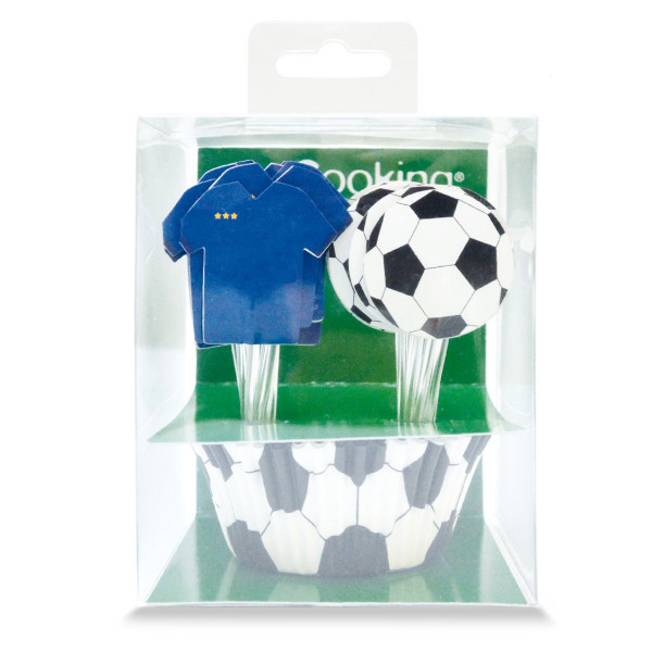 Cupcake Backformen &amp; Aufsätze Fußball Set/24