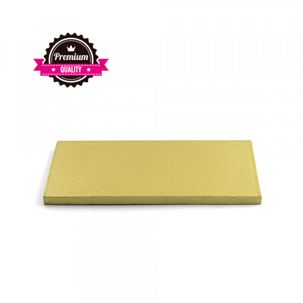 Rechteckige Tortenplatte Gold 20 x 30 x 1,2cm