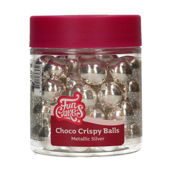 FunCakes Choco Crispy Balls - Metallic Silver 130g