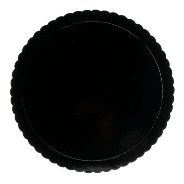 CAKE BOARD Ø 30 CM schwarz gewellt 3 MM