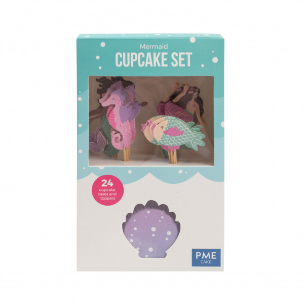 Cupcake Set Mermaid 24/St