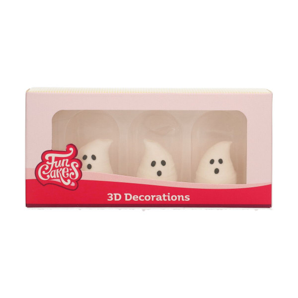 Zucker-Dekorationen 3D Geister Set/3