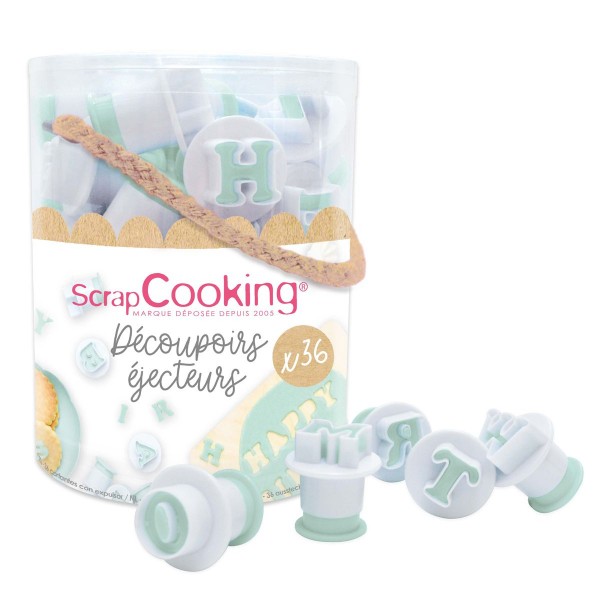 ScrapCooking Buchstaben &amp; Zahlen Stößel Ausstecher Set/36